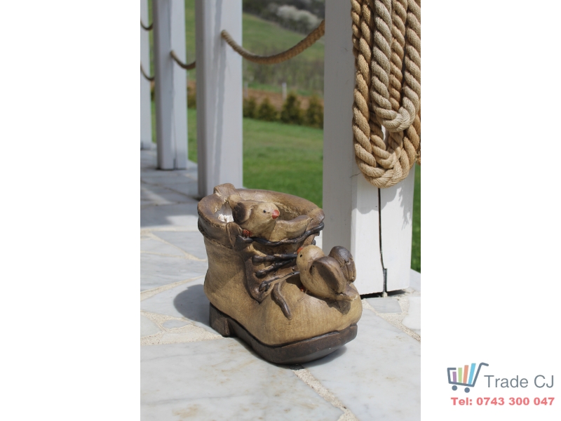 Decoratiune gradina Boot with flowerpot, ceramica 23cm inaltime