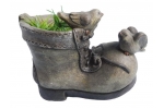 Decoratiune gradina Boot with flowerpot, ceramica 23cm inaltime