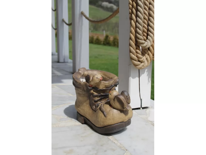 Decoratiune gradina Boot with flowerpot, ceramica 23cm inaltime