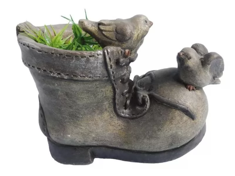 Decoratiune gradina Boot with flowerpot, ceramica 23cm inaltime