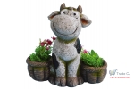 Ghiveci decorativ Pretty Cow,ceramica,41.5 x 21 x 39 cm