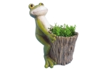 Ghiveci decorativ Frog with Pot,ceramica,32 x 24.5 x 39 cm