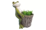 Ghiveci decorativ Frog with Pot,ceramica,32 x 24.5 x 39 cm