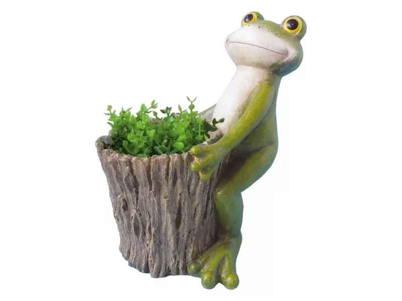 Ghiveci decorativ Frog with Pot,ceramica,32 x 24.5 x 39 cm