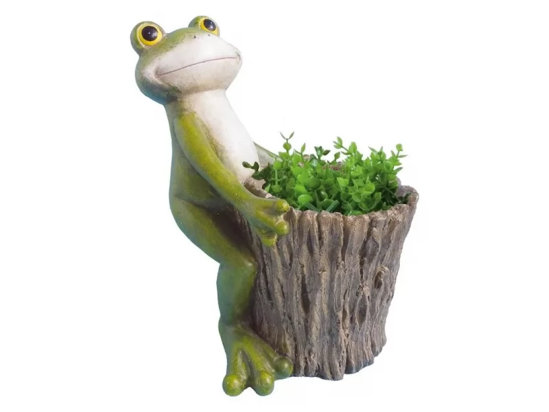 Ghiveci decorativ Frog with Pot,ceramica,32 x 24.5 x 39 cm