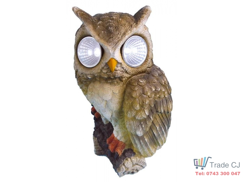 Decoratiune gradina Owl with eyes,rasina sintetica,15 x 14 x 22 cm,Led