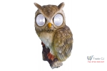 Decoratiune gradina Owl with eyes,rasina sintetica,15 x 14 x 22 cm,Led