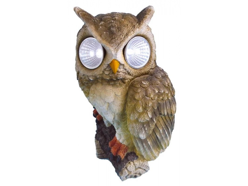 Decoratiune gradina Owl with eyes,rasina sintetica,15 x 14 x 22 cm,Led