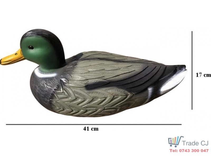 Decoratiune plastic WildDuckMale, pentru gradina si iazuri, 41x17 cm