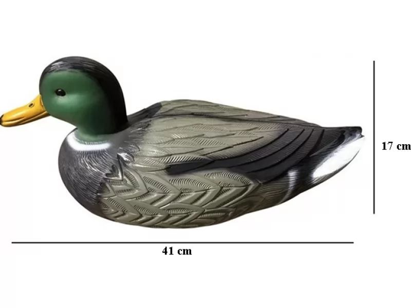 Decoratiune plastic WildDuckMale, pentru gradina si iazuri, 41x17 cm
