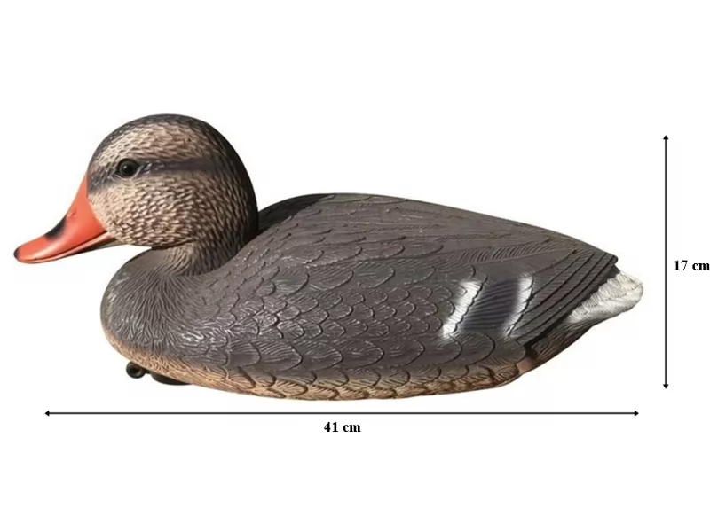 Decoratiune plastic WildDuckFemale, pentru gradina si iazuri, 38x17 cm