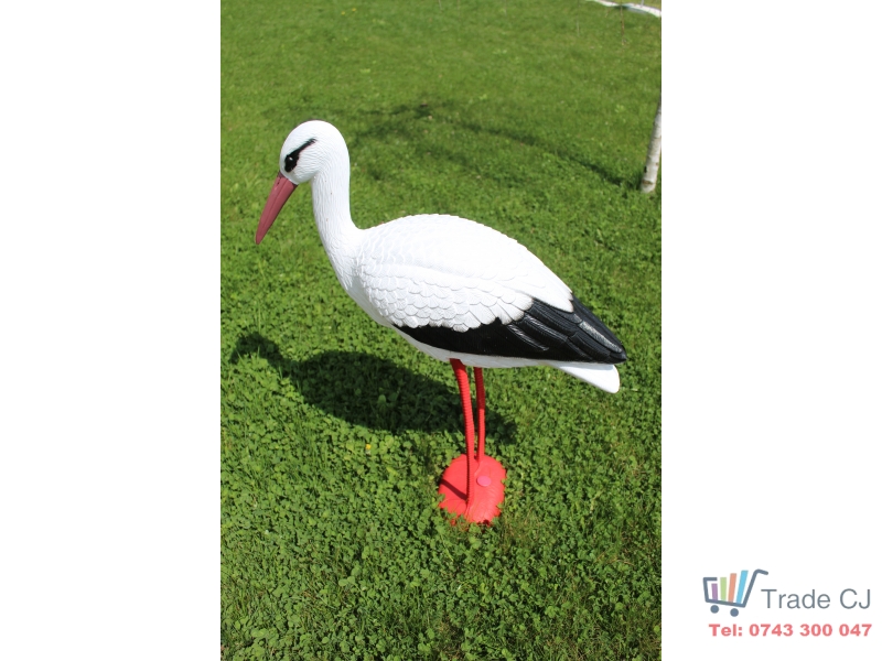 Decoratiune pentru gradina White Stork,rasina sintetica,72 x 20 x 72cm