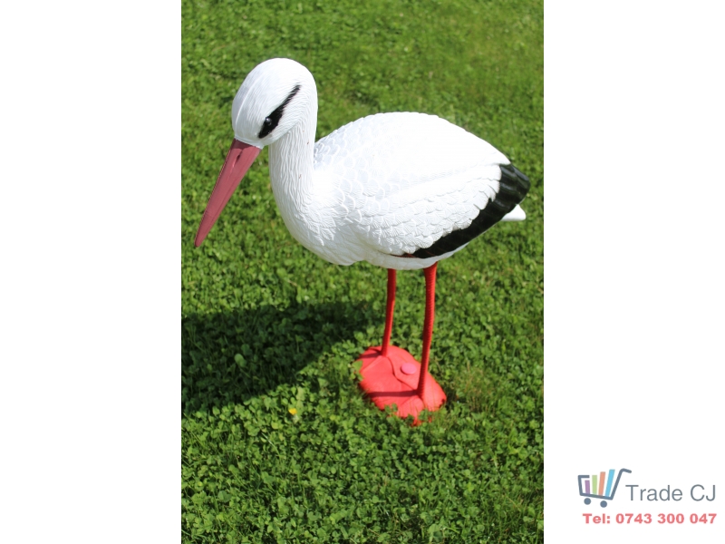 Decoratiune pentru gradina White Stork,rasina sintetica,72 x 20 x 72cm