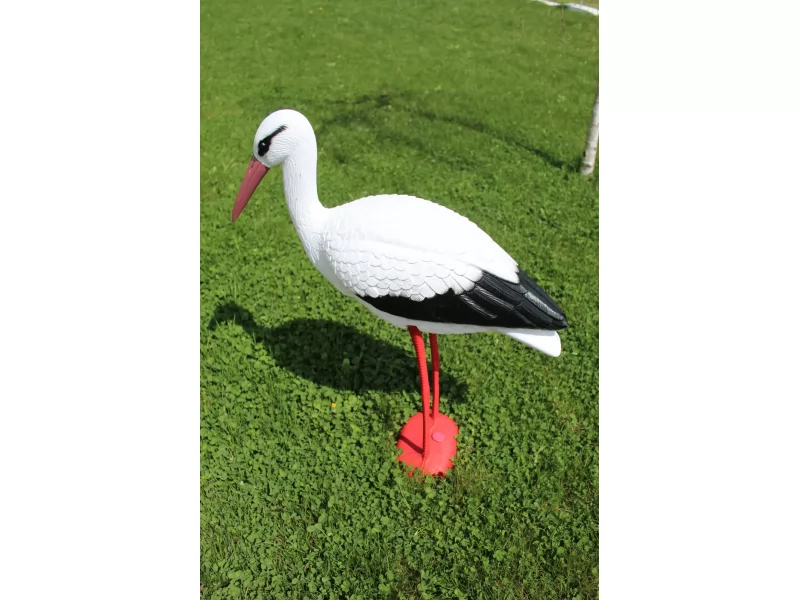 Decoratiune pentru gradina White Stork,rasina sintetica,72 x 20 x 72cm