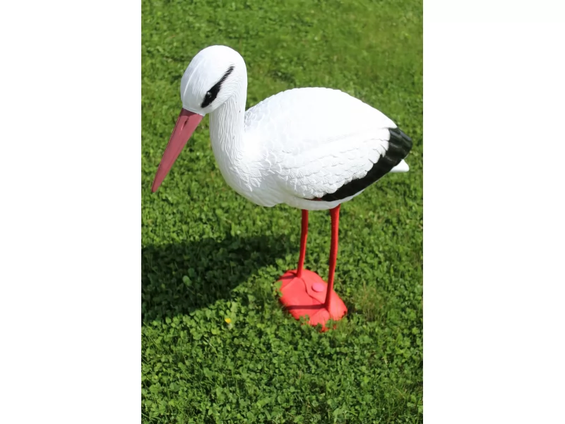 Decoratiune pentru gradina White Stork,rasina sintetica,72 x 20 x 72cm