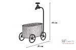 Decoratiune gradina metalica, Bath with wheels, 30x44 cm, aspect vintage