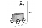 Decoratiune gradina metalica, Bath with wheels, 30x44 cm, aspect vintage