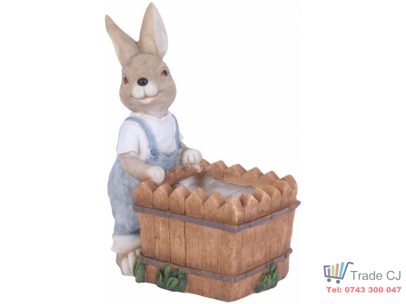 Ghiveci decorativ Bunny with flowerpot,ceramica,33 x 19 x 42 cm