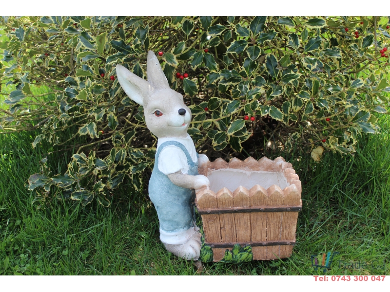 Ghiveci decorativ Bunny with flowerpot,ceramica,33 x 19 x 42 cm