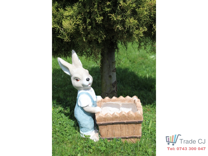 Ghiveci decorativ Bunny with flowerpot,ceramica,33 x 19 x 42 cm