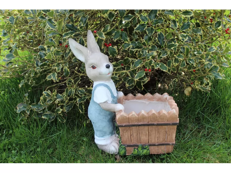 Ghiveci decorativ Bunny with flowerpot,ceramica,33 x 19 x 42 cm