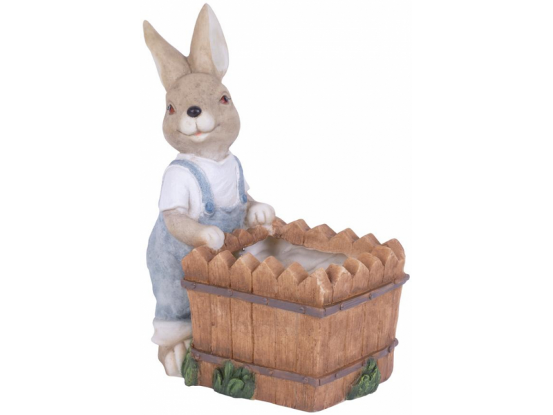 Ghiveci decorativ Bunny with flowerpot,ceramica,33 x 19 x 42 cm