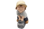 Decoratiune gradina Boy on stone, ceramica 31 x23 x 42 cm