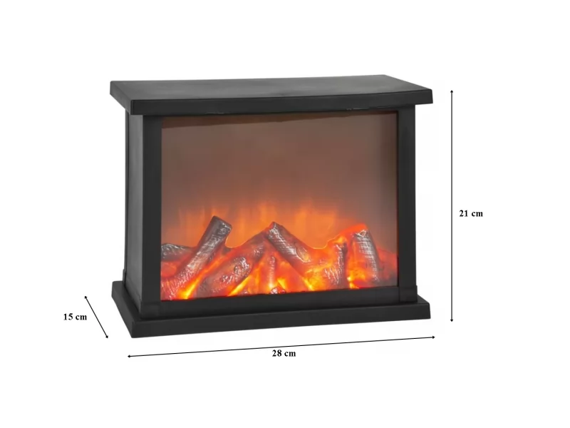 Semineu decorativ cu efect flacara, alimentare cu baterii 3xAA,28x15x21 cm