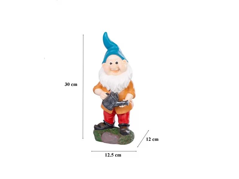 Decoratiune pentru gradina, Dwarf with watering can, rasina sintetica, 12,5x12x30 cm