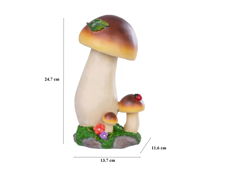 Decoratiune pentru gradina, Mushroom, rasina sintetica, 13,7x11,6x24,7 cm