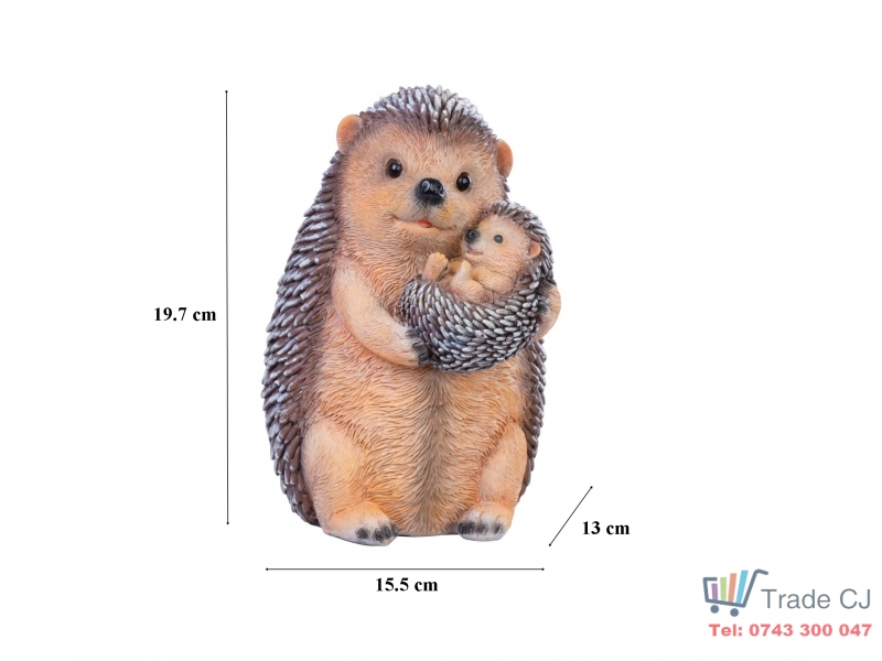 Decoratiune pentru gradina, Hedgehogs, rasina sintetica, 15,5x13x19,7 cm