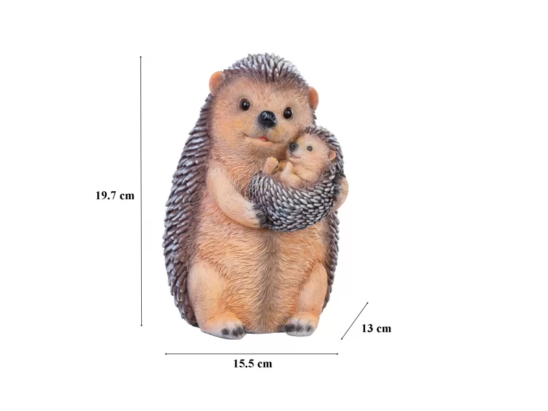 Decoratiune pentru gradina, Hedgehogs, rasina sintetica, 15,5x13x19,7 cm