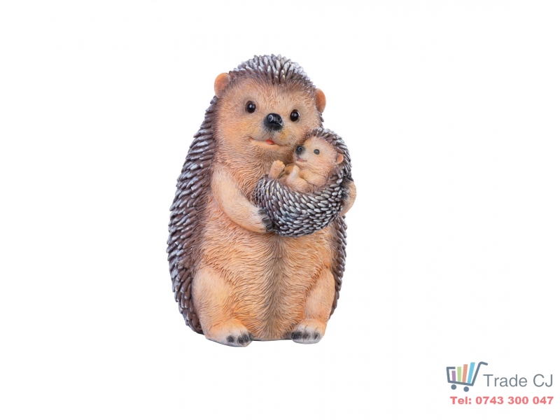 Decoratiune pentru gradina, Hedgehogs, rasina sintetica, 15,5x13x19,7 cm