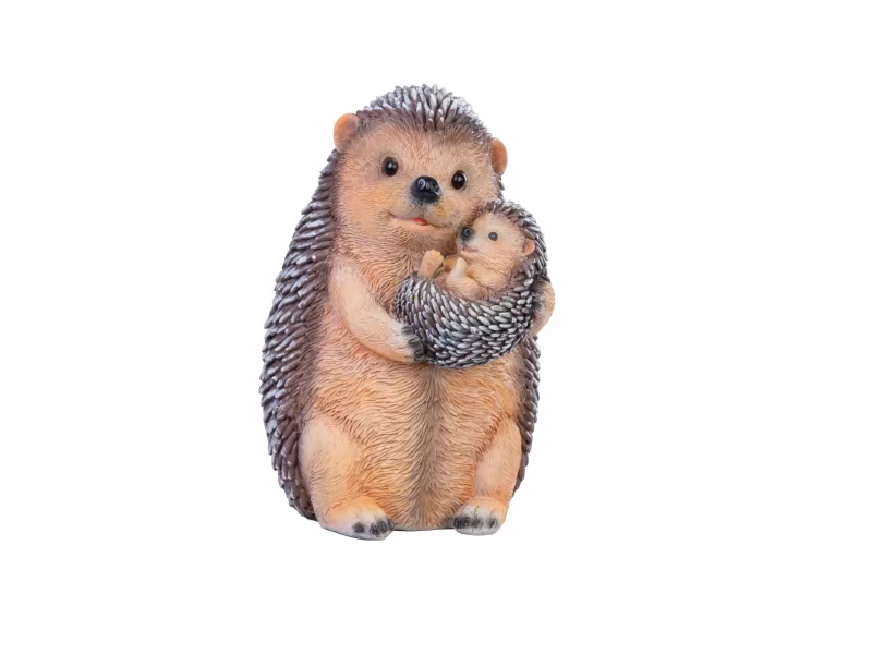 Decoratiune pentru gradina, Hedgehogs, rasina sintetica, 15,5x13x19,7 cm