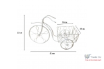 Suport patrat pentru ghiveci flori decorativ din metal, tip bicicleta, 52x22x32 cm
