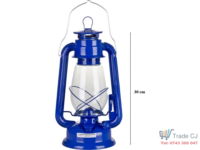 Lampa cu gaz lampant, SGTT Blue, inaltime 30 cm, cu agatatoare