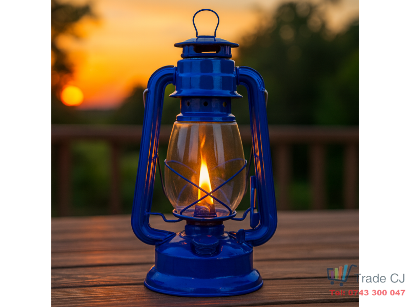 Lampa cu gaz lampant, SGTT Blue, inaltime 30 cm, cu agatatoare
