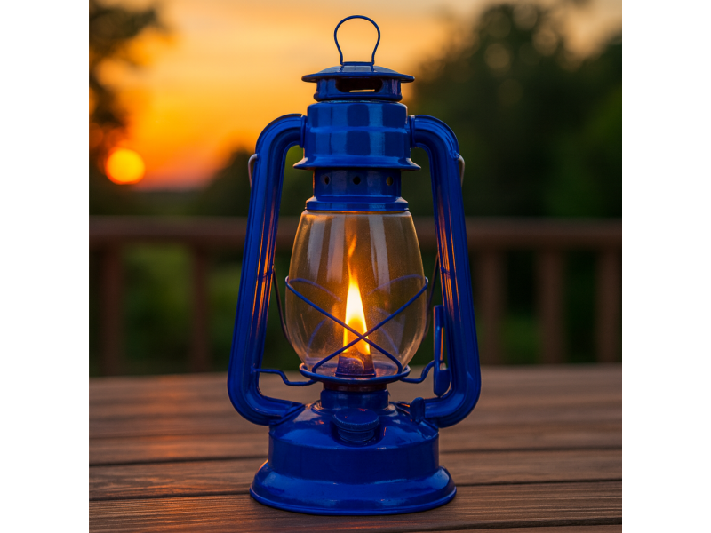 Lampa cu gaz lampant, SGTT Blue, inaltime 30 cm, cu agatatoare