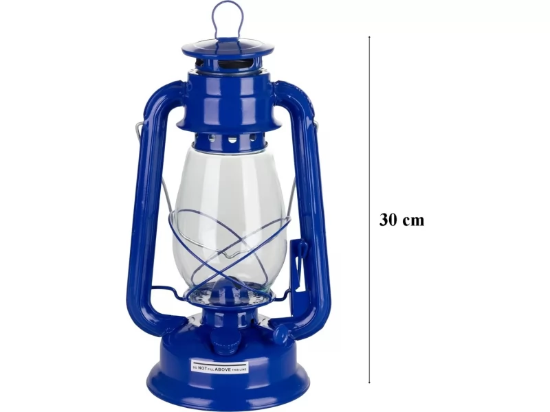 Set lampa cu fitil + ulei lampa 1l, culoare albastra, inaltime 30cm