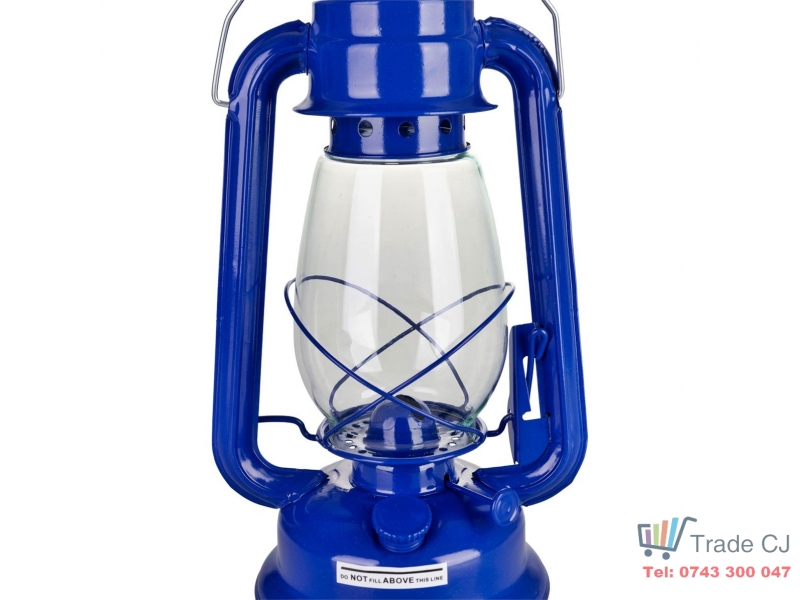 Set lampa cu fitil + ulei lampa 1l, culoare albastra, inaltime 30cm