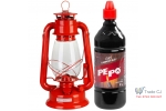 Set lampa cu fitil + ulei lampa 1l, culoare rosie, inaltime 30cm
