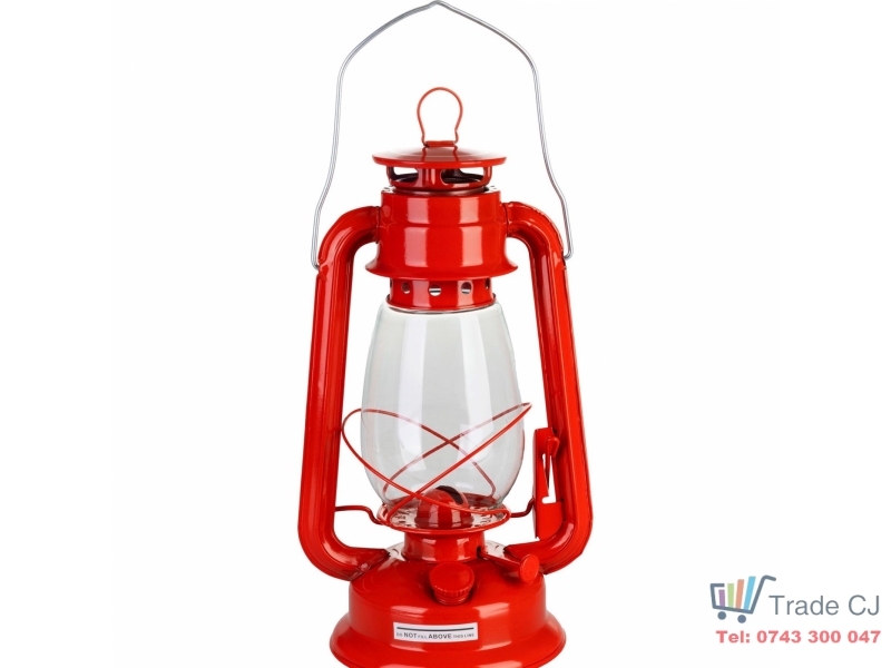 Set lampa cu fitil + ulei lampa 1l, culoare rosie, inaltime 30cm