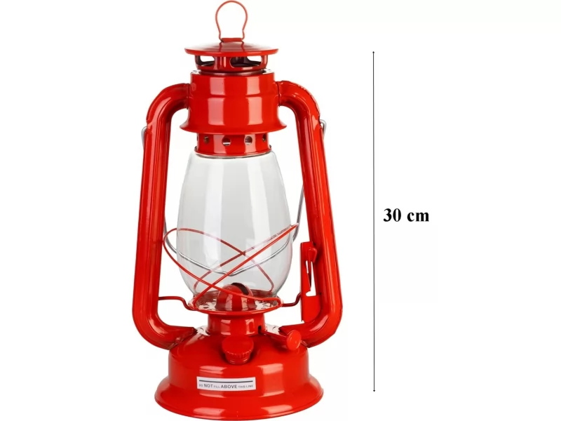 Set lampa cu fitil + ulei lampa 1l, culoare rosie, inaltime 30cm