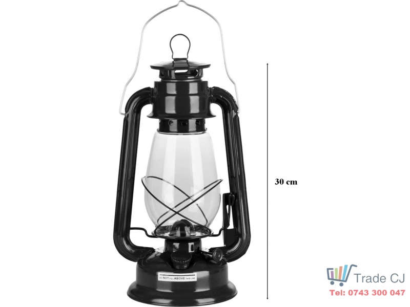 Lampa cu gaz lampant, SGTT Black, inaltime 30 cm, cu agatatoare