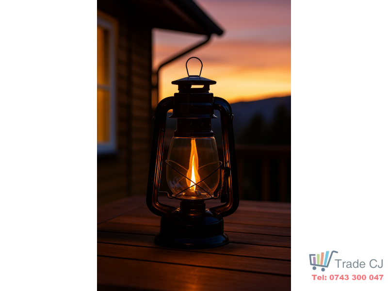 Lampa cu gaz lampant, SGTT Black, inaltime 30 cm, cu agatatoare