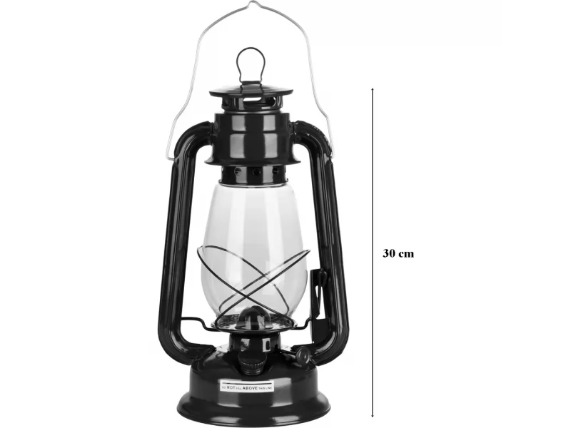 Lampa cu gaz lampant, SGTT Black, inaltime 30 cm, cu agatatoare