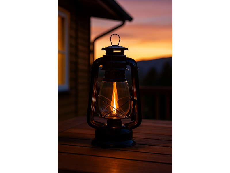 Lampa cu gaz lampant, SGTT Black, inaltime 30 cm, cu agatatoare