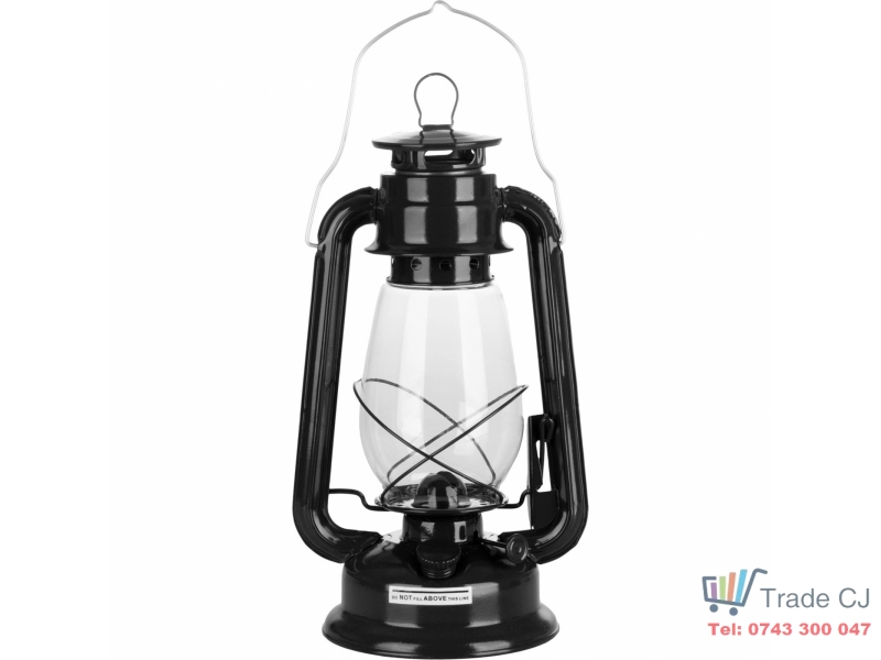 Set lampa cu fitil + ulei lampa 1l, culoare neagra, inaltime 30cm