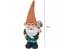 Decoratiune pentru gradina, Gnome with orange hat, ceramica, 12.5x8.5x28 cm