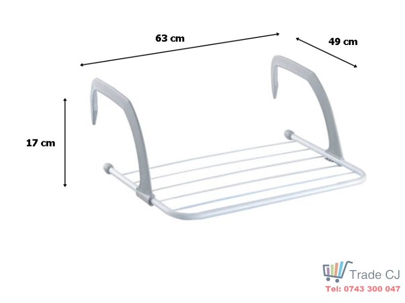 Uscator rufe cu sistem agatare pentru balcon sau calorifer 63x49x17 cm